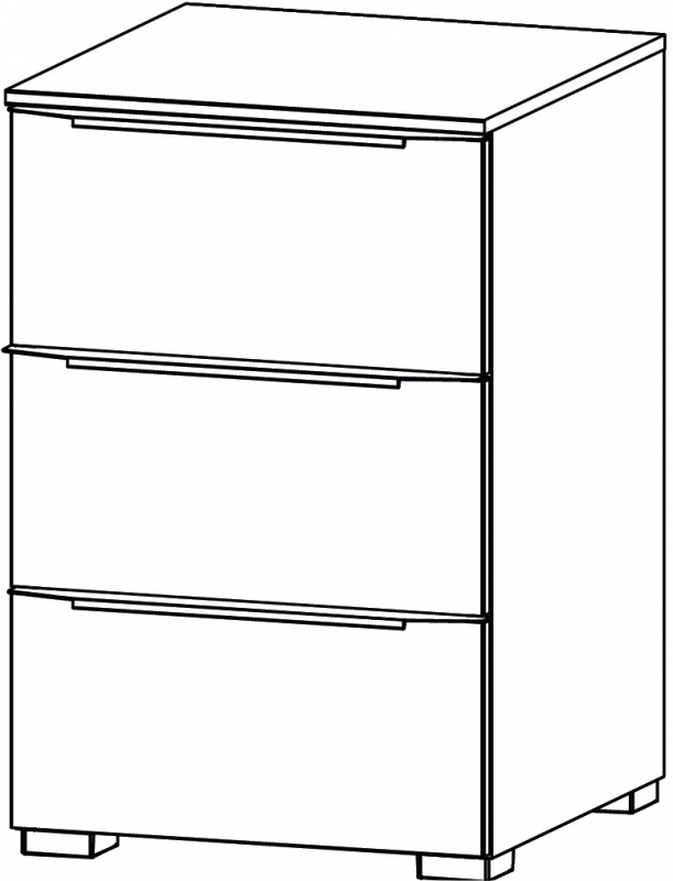 Aldono Deluxe 6D17 3 Drawer Bedside Table