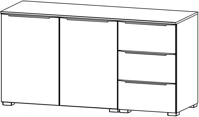 Aldono Deluxe 6D24 2 Door - 3 Drawer Chest