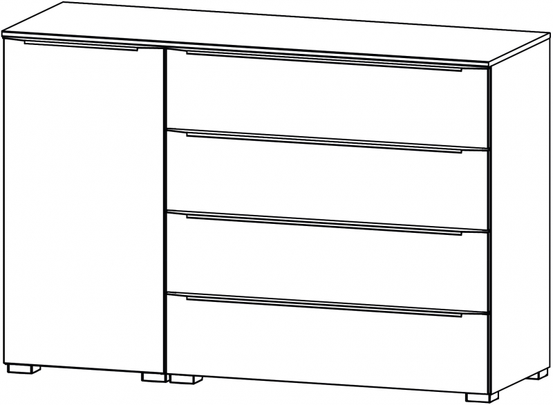 Aldono Deluxe 6D29 1 Door Left Hinge - 4 Drawer Chest