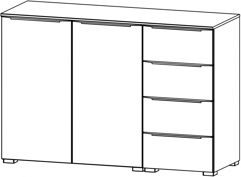 Aldono Deluxe 6D31 2 Door - 4 Drawer Chest