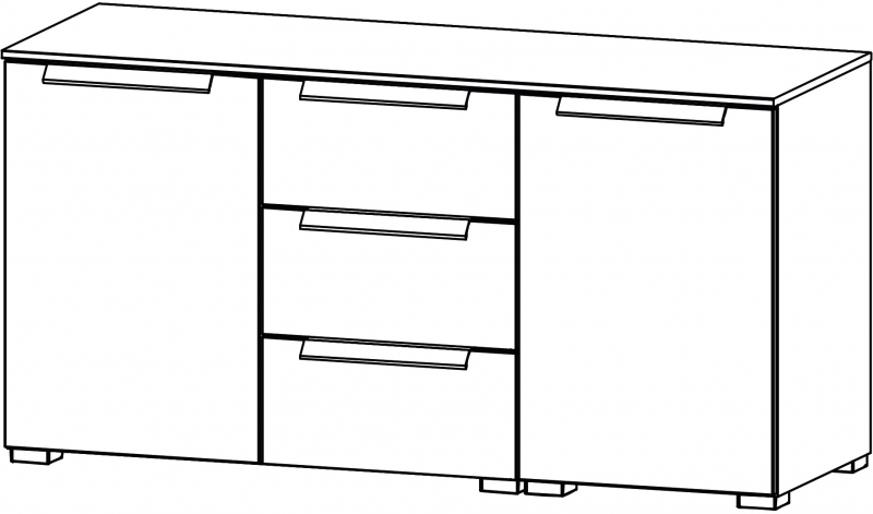 Aldono Deluxe 6D71 2 Door - 3 Drawer Chest