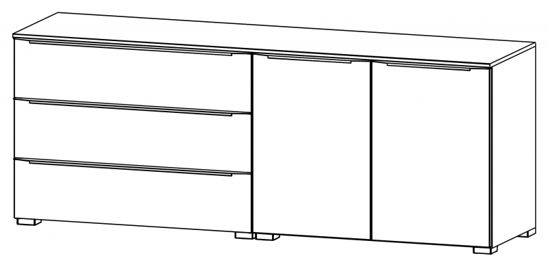 Aldono Deluxe 6D73 2 Door - 3 Drawer Chest