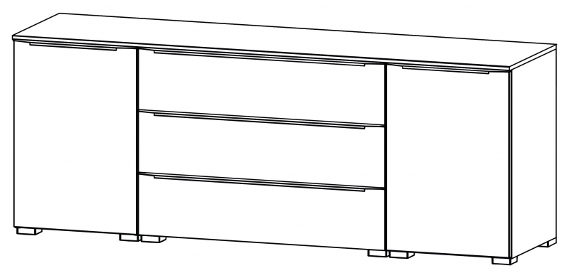 Aldono Deluxe 6D74 2 Door - 3 Drawer Chest