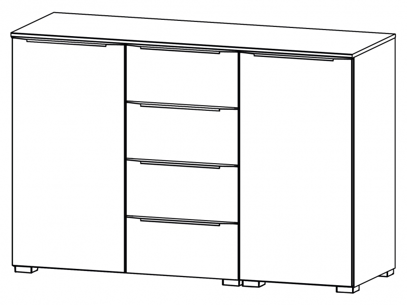 Aldono Deluxe 6D75 2 Door - 4 Drawer Chest