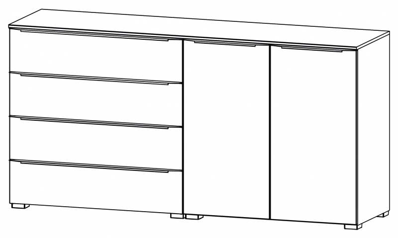 Aldono Deluxe 6D76 2 Door - 4 Drawer Chest