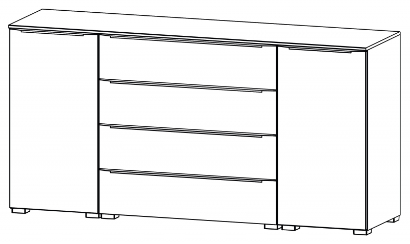 Aldono Deluxe 6D78 2 Door - 4 Drawer Chest