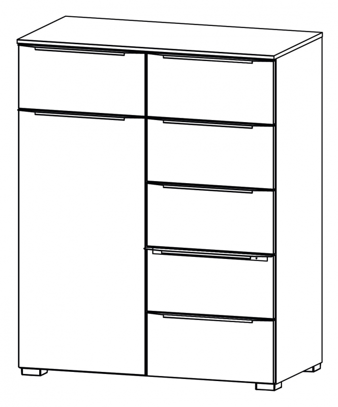 Aldono Deluxe 6DF4 1 Door Left Hinge - 6 Drawer Chest