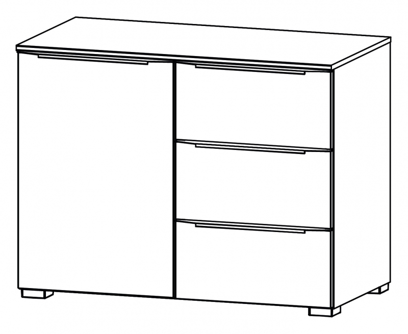 Fairway Furniture Aldono Deluxe 6H70 1 Door Left Hinge - 3 Drawer Chest