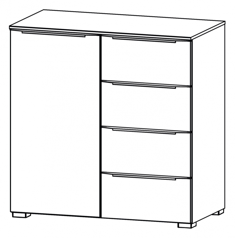 Fairway Furniture Aldono Deluxe 6H72 1 Door Left Hinge - 4 Drawer Chest
