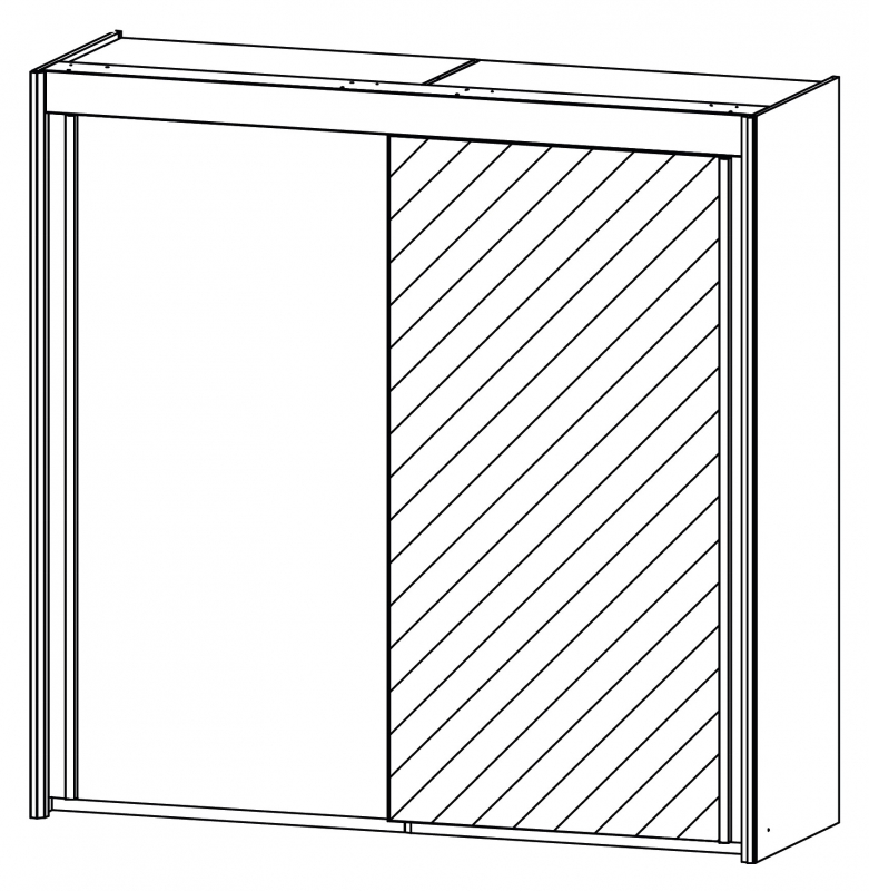 Fairway Furniture Imperial 5105 Gliding 2 Door-1 Mirror Robe (Width 201cm)