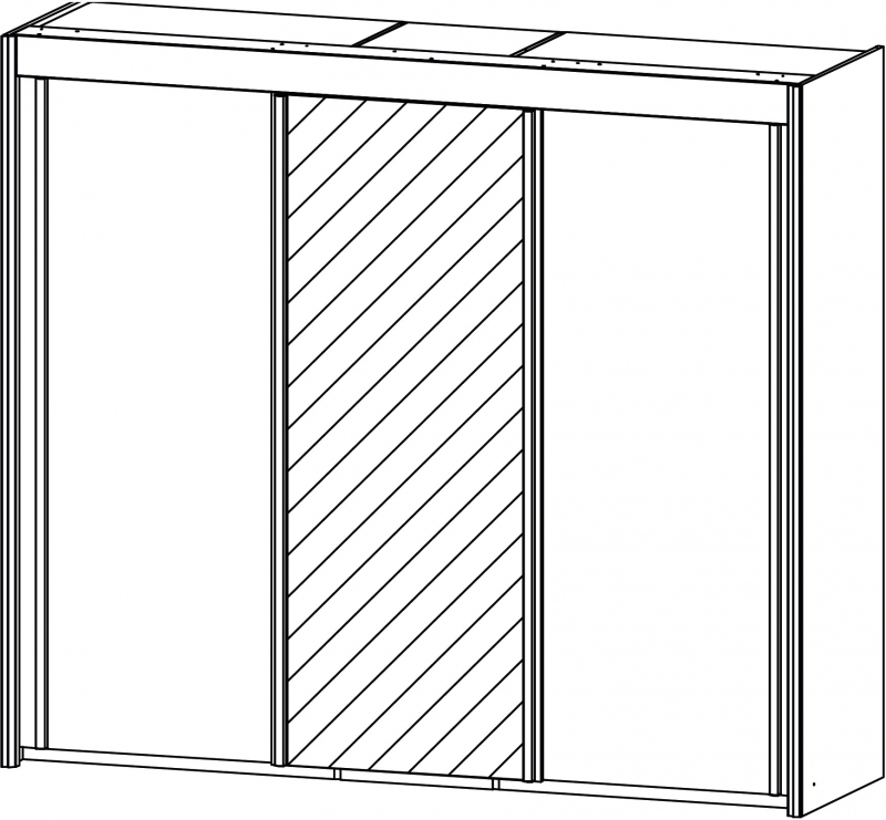Fairway Furniture Imperial 5107 Gliding 3 Door Centre Mirror Robe (Width 225cm)