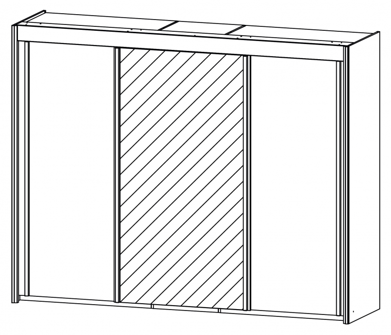 Imperial 5109 Gliding 3 Door Centre Mirror Robe (Width 250cm)