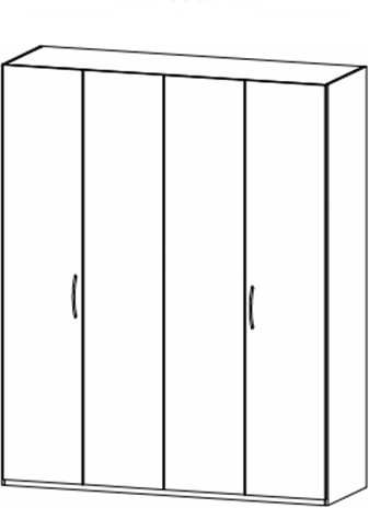 Fairway Furniture Kent 41C4 Hinged 4 Door Robe (Width 181cm)