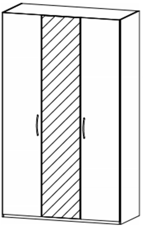 Fairway Furniture Kent 51D0 Hinged 3 Door-1 Mirror Robe (Width 136cm)