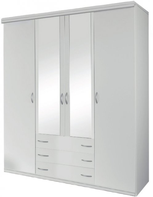 Kent 51G4 Hinged Combi 4 Door-2 Mirror Robe (Width 181cm)