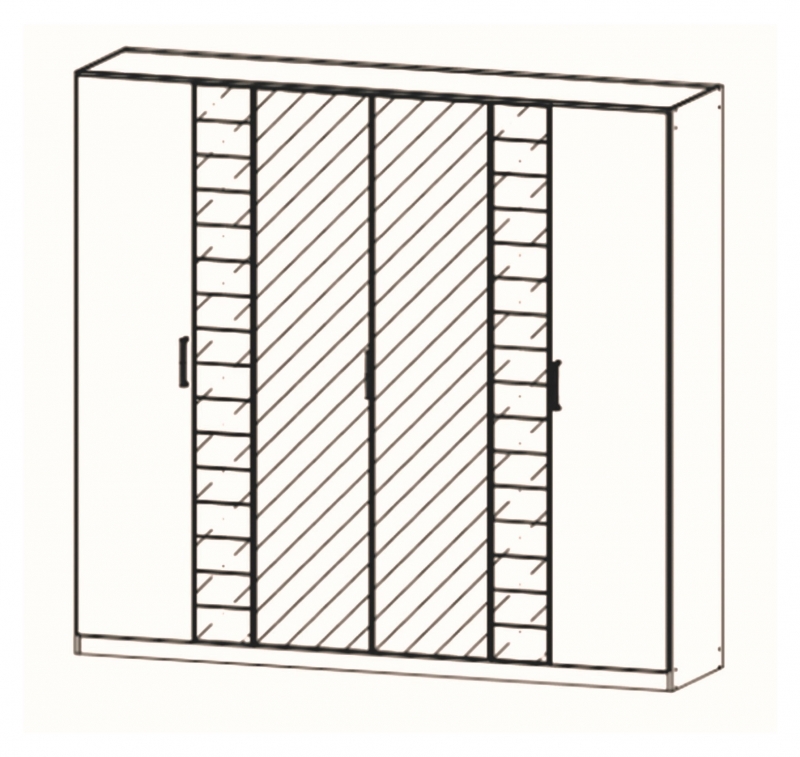 Terano 0T5N Hinged 6 Door Robe (Width 226cm)