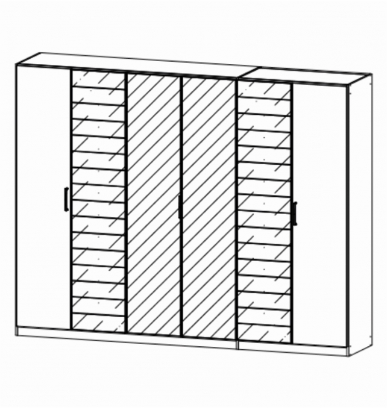 Terano 0T5P Hinged 6 Door Robe (Width 271cm)