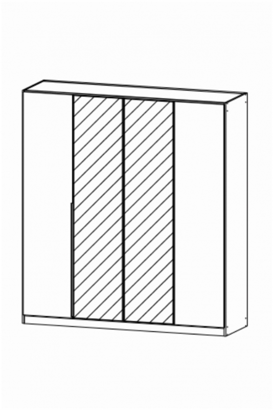 Fairway Furniture Texas 03Q8 Hinged 4 Door (2 Mirrors) Robe