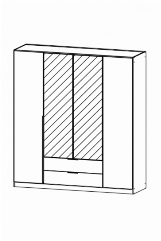 Fairway Furniture Texas 03R9 Hinged 4 Door (2 Mirrors) Robe