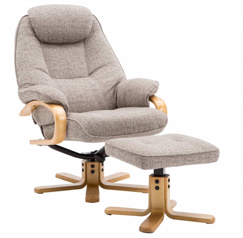 Harlow Swivel Recliner Chair and Stool Set