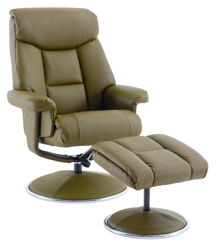 Tempest Swivel Recliner Chair and Stool Set