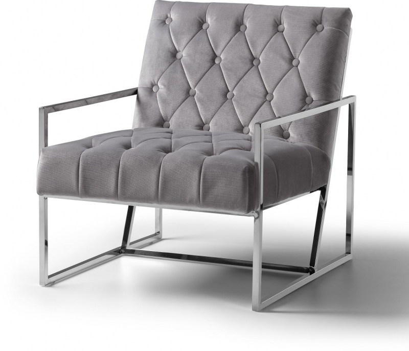 Izabel Accent Chair - Grey Velvet