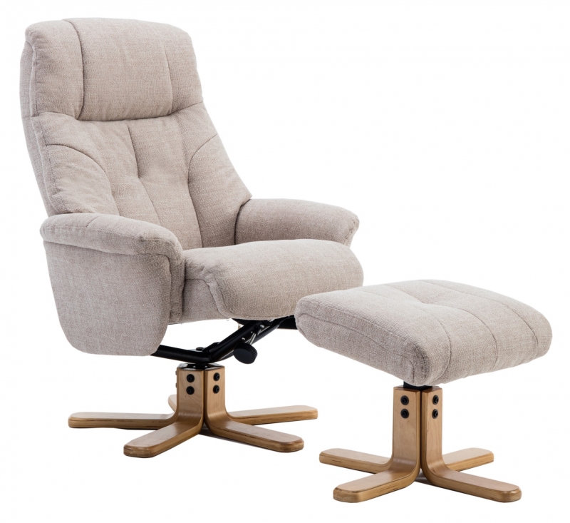Fairway Furniture Beaufort Swivel Recliner Chair and Stool Set - Lisbon Wheat