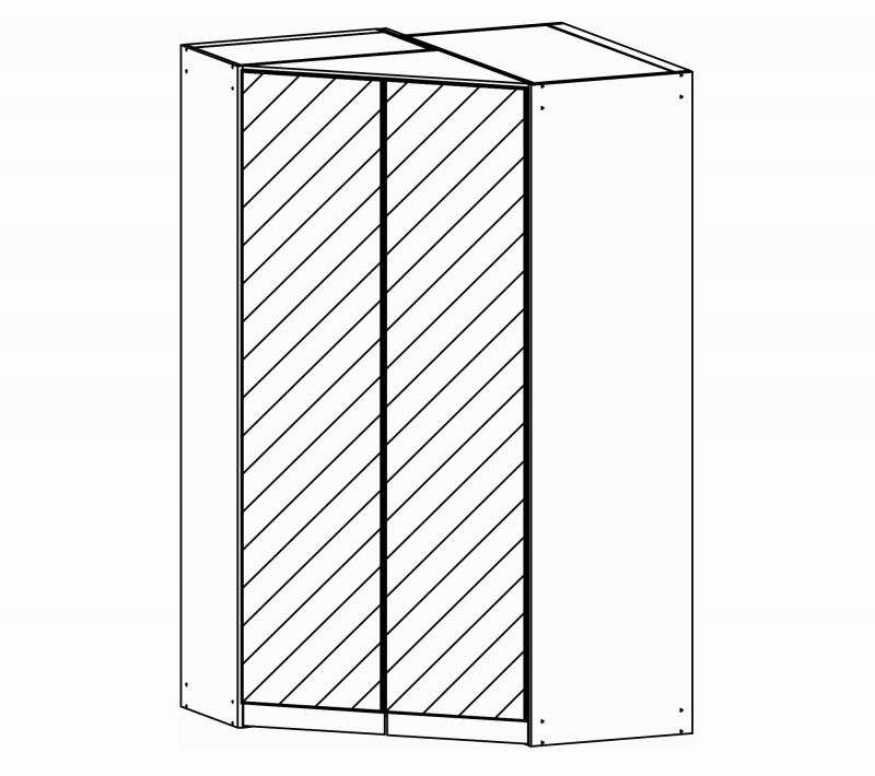 Fairway Furniture Ontario 2336 Hinged 2 Mirror Door Corner Robe