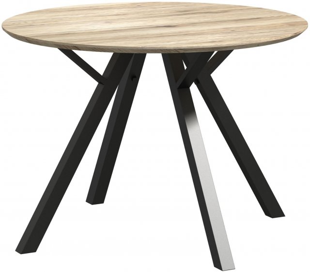 Delta Round Fixed Top Dining Table - 110cm