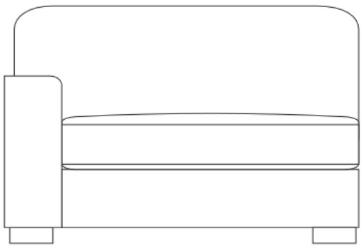 Eden 125PL - 1 Seater Section -  Left Hand Facing Arm