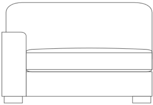 Feels Like Home Eden 125PL - 1 Seater Section -  Left Hand Facing Arm