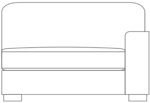 Feels Like Home Eden 125PR - 1 Seater Section -  Right Hand Facing Arm