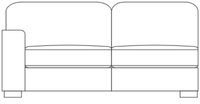 Eden 185PL - 2.5 Seater Section - Left Hand Facing Arm