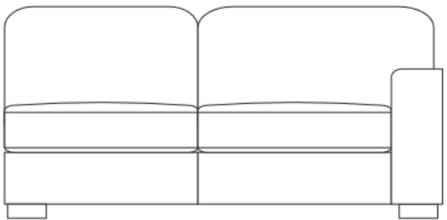 Eden 185PR - 2.5 Seater Section - Right Hand Facing Arm