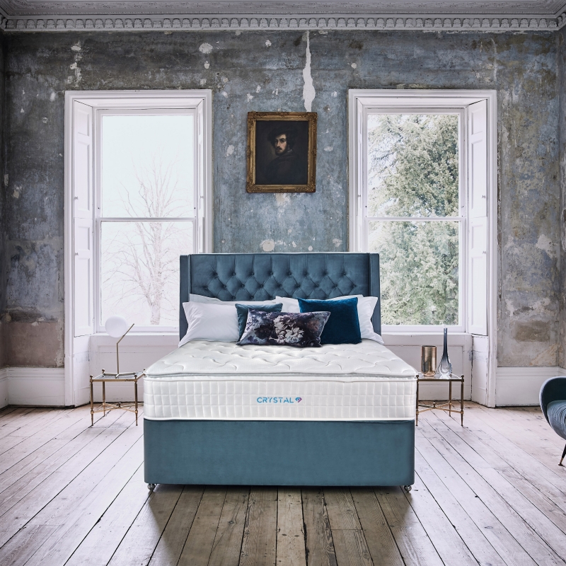 Sleepeezee Crystal Comfort 3'0 Platform Top Ottoman Set - Deluxe Fabric