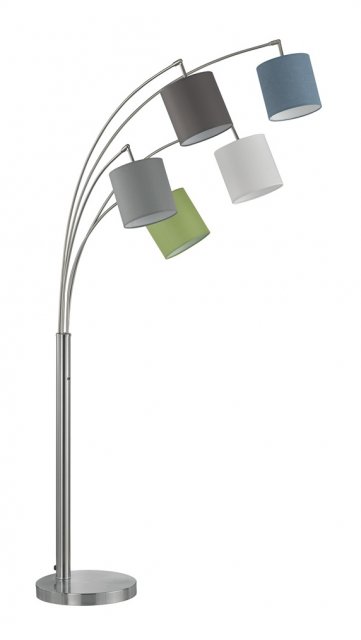 Annecy Floor Lamp-Dimmable-Chrome Finish-Multi Colour Shades