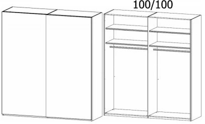 Lias 4YD2 Gliding 2 Door Robe