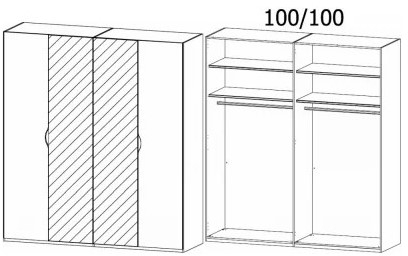Lias 5821 Hinged 4 Door Robe