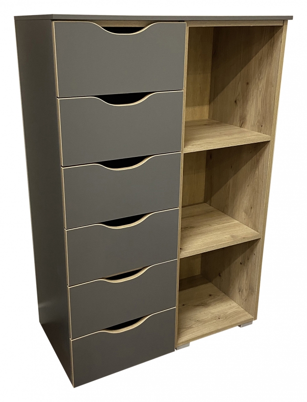 Lias 7D07 6 Drawer Chest-3 Shelves