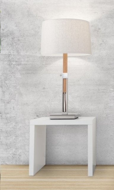 Fairway Furniture Munchen Table Lamp-Adjustable-Nickel Finish-American Oak Sand
