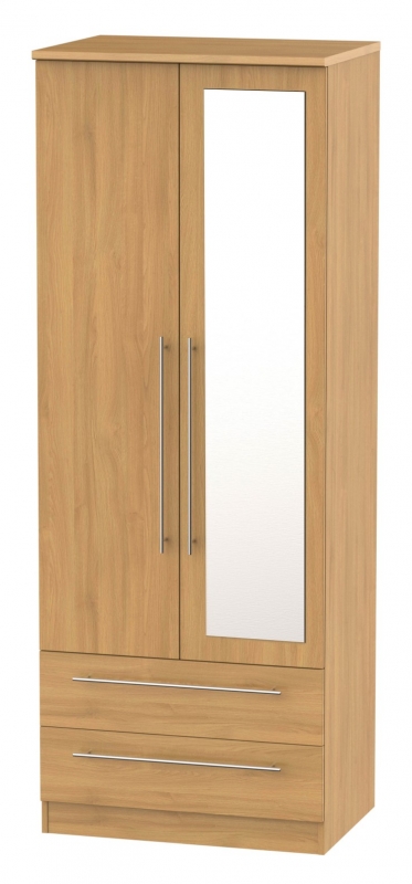 Sheldon Tall 2 Drawer Robe with Mirror