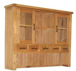 Hampton Dining Large Glazed Hutch Top - 5 Drawers