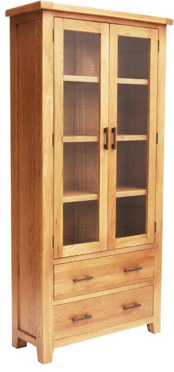 Hampton Dining Glazed 2 Door Display Unit - 2 Drawers