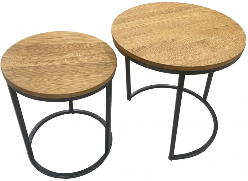 Fairway Furniture Style Round Nest of 2 Lamp Tables