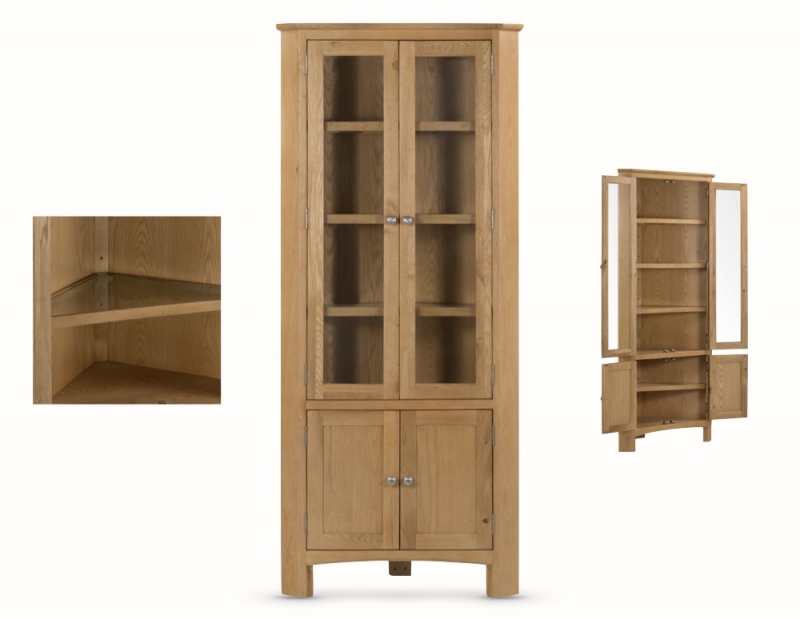 Kilburn Dining Glazed 2-Door Corner Display Unit