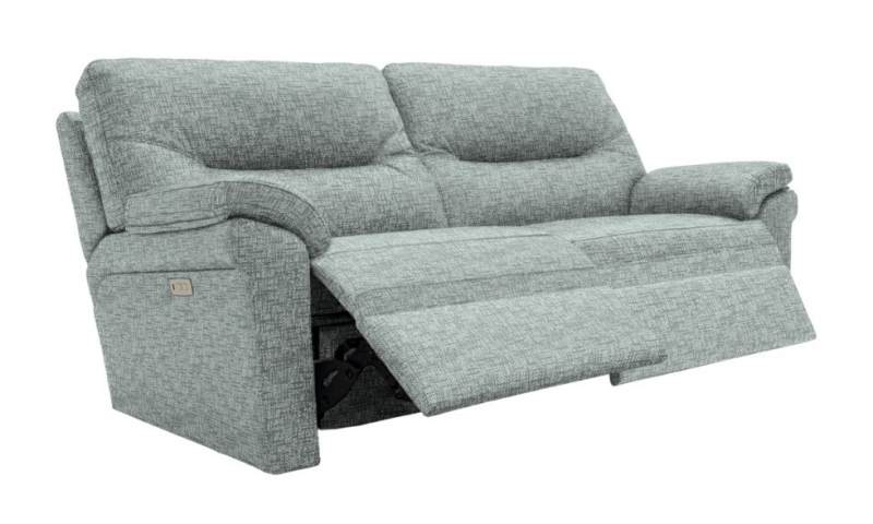 Seattle 3 Seater Sofa (2 Cushion) with Double Power Recliner Actions & Double Lumbar