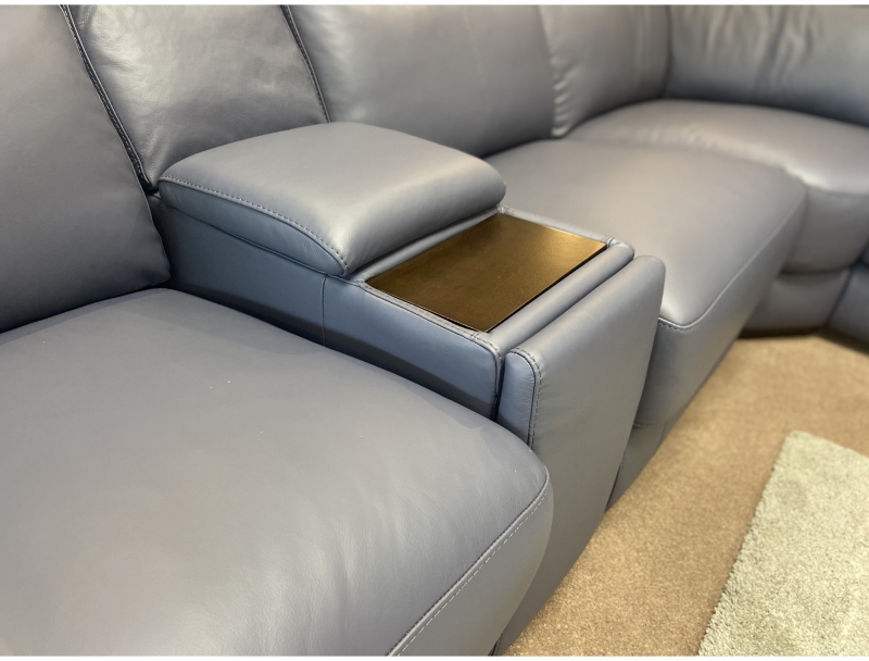 Fairway Furniture Montreal Centre Compartment Section with USB-Cup Holders & Wenge Table