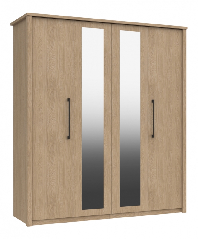 Fairway Furniture Erin 4 Door Wardrobe with 2 Mirrors