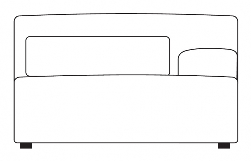 Timo 132PR - Medium Sofa Section - Right Hand Facing Arm