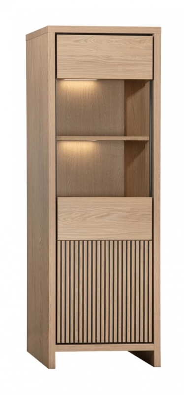 Fairway Furniture Leandro Glazed Showcase Cabinet - 1 Door - LED Lighting
